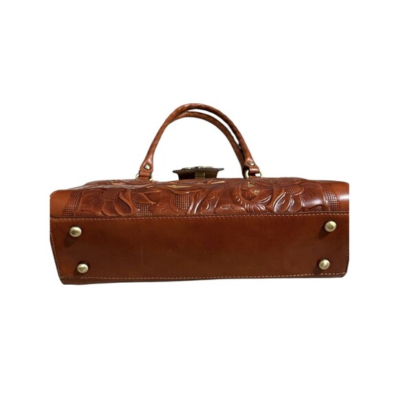 Patricia Nash Rosina Tooled Leather Satchel Tan Brown - Picture 10 of 16